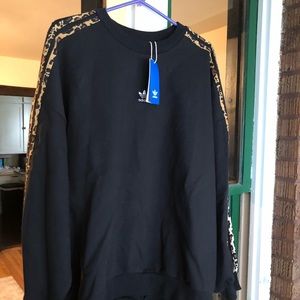 ADIDAS cheetah stripe crew neck sweatshirt
